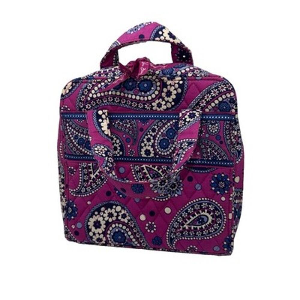 Vera Bradley Tech Organizer storage bag tote Pink Paisley 10x10x2